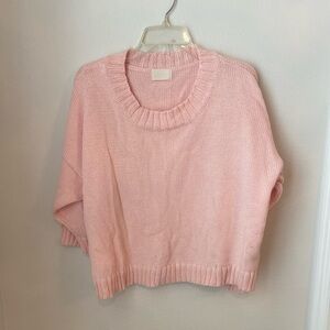 Honest Cotton Pink The Crop Knit Sweater Cotton One Size